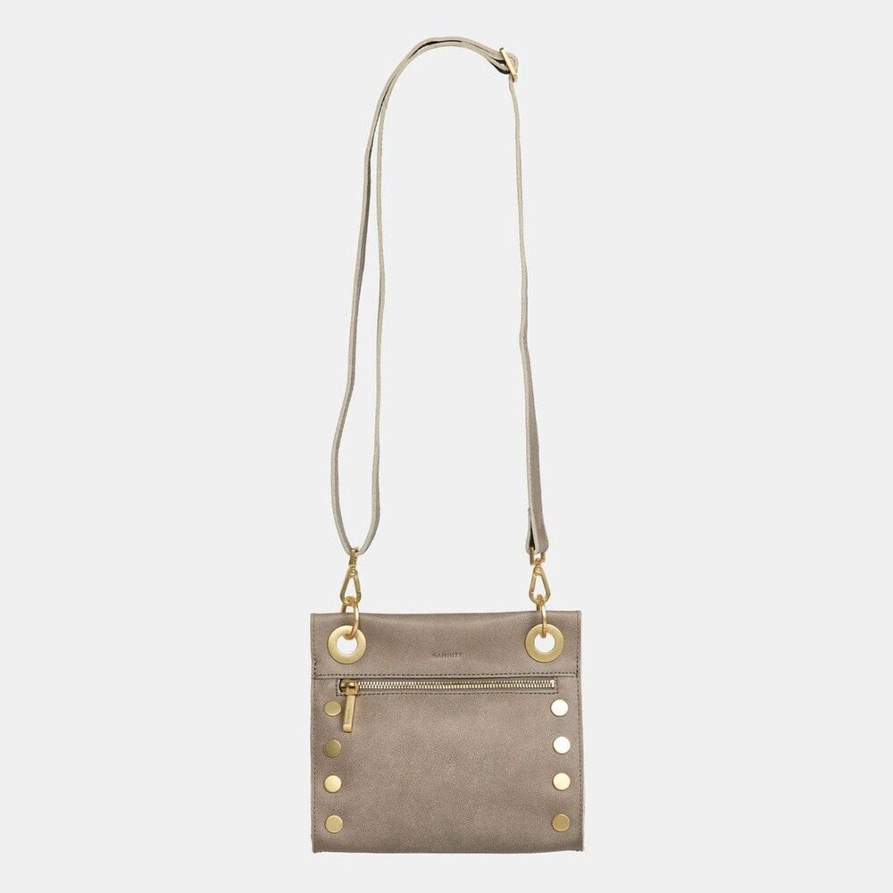 Hammitt Tony Small Pewter Crossbody NIB Brushed Gold Leather - Picture 11 of 15